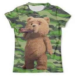 Заказать мужскую футболку в Москве. Футболка с полной запечаткой (мужская) Bear Ted от balden - готовые дизайны и нанесение принтов.