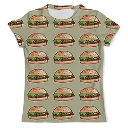 Заказать мужскую футболку в Москве. Футболка с полной запечаткой (мужская) I love burgers! от Polilog - готовые дизайны и нанесение принтов.