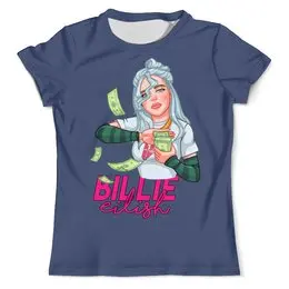 Заказать мужскую футболку в Москве. Футболка с полной запечаткой (мужская) Billie Eilish( Билли Айлиш)       от T-shirt print  - готовые дизайны и нанесение принтов.