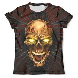 Заказать мужскую футболку в Москве. Футболка с полной запечаткой (мужская) Zombie Skull от balden - готовые дизайны и нанесение принтов.