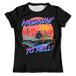 Заказать мужскую футболку в Москве. Футболка с полной запечаткой (мужская) Highway To Hell от T-shirt print  - готовые дизайны и нанесение принтов.