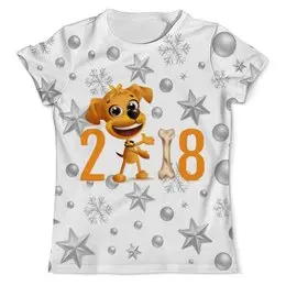 Заказать мужскую футболку в Москве. Футболка с полной запечаткой (мужская) Год собаки от T-shirt print  - готовые дизайны и нанесение принтов.