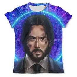 Заказать мужскую футболку в Москве. Футболка с полной запечаткой (мужская) Keanu Reeves (Джон Уик) от T-shirt print  - готовые дизайны и нанесение принтов.