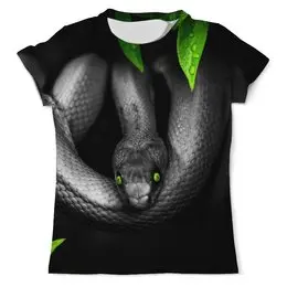 Заказать мужскую футболку в Москве. Футболка с полной запечаткой (мужская) Черная змея от weeert - готовые дизайны и нанесение принтов.