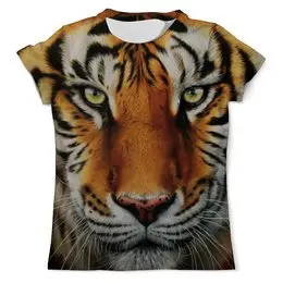 Заказать мужскую футболку в Москве. Футболка с полной запечаткой (мужская) тигр. от queen  - готовые дизайны и нанесение принтов.
