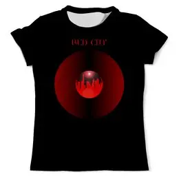 Заказать мужскую футболку в Москве. Футболка с полной запечаткой (мужская) Red city от tanyazet - готовые дизайны и нанесение принтов.