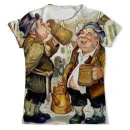 Заказать мужскую футболку в Москве. Футболка с полной запечаткой (мужская) Пиво на улице от Виктор Гришин - готовые дизайны и нанесение принтов.