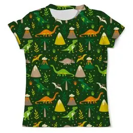Заказать мужскую футболку в Москве. Футболка с полной запечаткой (мужская) Динозавры от Yaroslava - готовые дизайны и нанесение принтов.