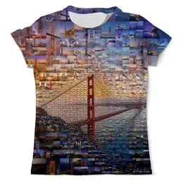 Заказать мужскую футболку в Москве. Футболка с полной запечаткой (мужская) Сан-Франциско от Violet - готовые дизайны и нанесение принтов.