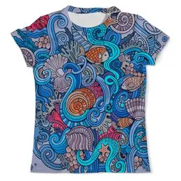 Заказать мужскую футболку в Москве. Футболка с полной запечаткой (мужская) Disquared Fish от THE_NISE  - готовые дизайны и нанесение принтов.