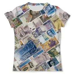 Заказать мужскую футболку в Москве. Футболка с полной запечаткой (мужская) Деньги от Виктор Гришин - готовые дизайны и нанесение принтов.
