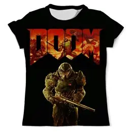 Заказать мужскую футболку в Москве. Футболка с полной запечаткой (мужская) Doom (Дум) от Nos  - готовые дизайны и нанесение принтов.