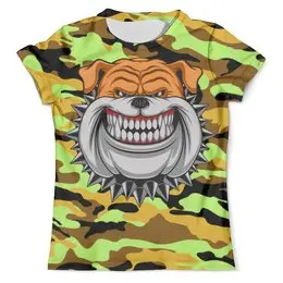 Заказать мужскую футболку в Москве. Футболка с полной запечаткой (мужская) BullDog (Camouflage) от balden - готовые дизайны и нанесение принтов.