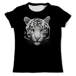 Заказать мужскую футболку в Москве. Футболка с полной запечаткой (мужская) Белый тигр от Аня Лукьянова - готовые дизайны и нанесение принтов.