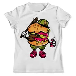 Заказать мужскую футболку в Москве. Футболка с полной запечаткой (мужская) бургер ( гамбургер ) от hideo_kojima - готовые дизайны и нанесение принтов.