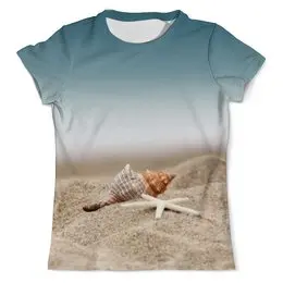 Заказать мужскую футболку в Москве. Футболка с полной запечаткой (мужская) Ракушка на песке от Виктор Гришин - готовые дизайны и нанесение принтов.