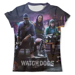 Заказать мужскую футболку в Москве. Футболка с полной запечаткой (мужская) WATCH DOGS от robus - готовые дизайны и нанесение принтов.
