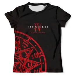 Заказать мужскую футболку в Москве. Футболка с полной запечаткой (мужская) Diablo IV | Lilith от 0x000000123 - готовые дизайны и нанесение принтов.