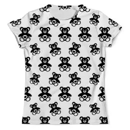 Заказать мужскую футболку в Москве. Футболка с полной запечаткой (мужская) Черно-белые мишки от vphone - готовые дизайны и нанесение принтов.