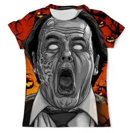Заказать мужскую футболку в Москве. Футболка с полной запечаткой (мужская) Зомби хеллоуина от prodesign - готовые дизайны и нанесение принтов.