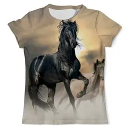 Заказать мужскую футболку в Москве. Футболка с полной запечаткой (мужская) Лошадь от Ирина - готовые дизайны и нанесение принтов.