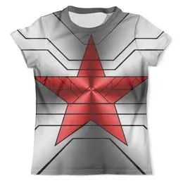 Заказать мужскую футболку в Москве. Футболка с полной запечаткой (мужская) Звезда красная от T-shirt print  - готовые дизайны и нанесение принтов.