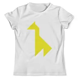 Заказать мужскую футболку в Москве. Футболка с полной запечаткой (мужская) Жёлтый жираф танграм от namormai@mail.ru - готовые дизайны и нанесение принтов.