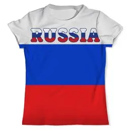 Заказать мужскую футболку в Москве. Футболка с полной запечаткой (мужская) Я люблю Россию от T-shirt print  - готовые дизайны и нанесение принтов.