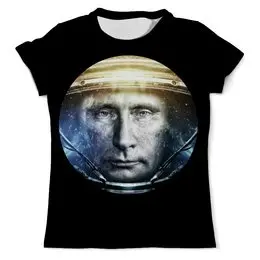 Заказать мужскую футболку в Москве. Футболка с полной запечаткой (мужская) Путин от queen  - готовые дизайны и нанесение принтов.