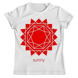Заказать мужскую футболку в Москве. Футболка с полной запечаткой (мужская) абстрактное красное геометрическое солнце от irinavk - готовые дизайны и нанесение принтов.