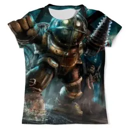 Заказать мужскую футболку в Москве. Футболка с полной запечаткой (мужская) Bioshock от Александр - готовые дизайны и нанесение принтов.