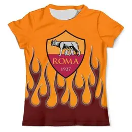 Заказать мужскую футболку в Москве. Футболка с полной запечаткой (мужская) FC Roma от THE_NISE  - готовые дизайны и нанесение принтов.