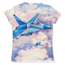 Заказать мужскую футболку в Москве. Футболка с полной запечаткой (мужская) МиГ-29С от tutik_mutik@mail.ru - готовые дизайны и нанесение принтов.