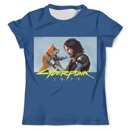 Заказать мужскую футболку в Москве. Футболка с полной запечаткой (мужская) Cyberpunk 2077     от T-shirt print  - готовые дизайны и нанесение принтов.