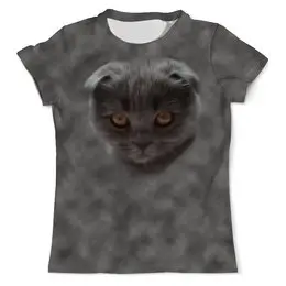 Заказать мужскую футболку в Москве. Футболка с полной запечаткой (мужская) Кошка от weeert - готовые дизайны и нанесение принтов.