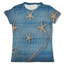 Заказать мужскую футболку в Москве. Футболка с полной запечаткой (мужская) Морские звезды от Violet - готовые дизайны и нанесение принтов.