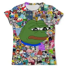 Заказать мужскую футболку в Москве. Футболка с полной запечаткой (мужская) Pepe Frog от Jimmy Flash - готовые дизайны и нанесение принтов.