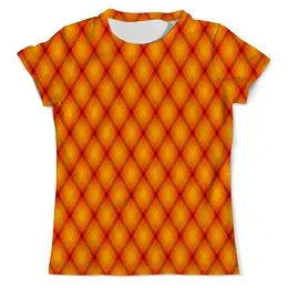 Заказать мужскую футболку в Москве. Футболка с полной запечаткой (мужская) Клетка оранжевая от THE_NISE  - готовые дизайны и нанесение принтов.