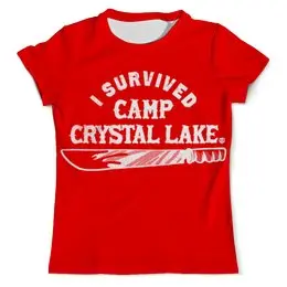 Заказать мужскую футболку в Москве. Футболка с полной запечаткой (мужская) Camp crystal lake от ПРИНТЫ ПЕЧАТЬ  - готовые дизайны и нанесение принтов.