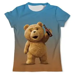 Заказать мужскую футболку в Москве. Футболка с полной запечаткой (мужская) Мишка Тедди от ПРИНТЫ ПЕЧАТЬ  - готовые дизайны и нанесение принтов.