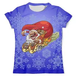 Заказать мужскую футболку в Москве. Футболка с полной запечаткой (мужская) Злой Санта  от T-shirt print  - готовые дизайны и нанесение принтов.