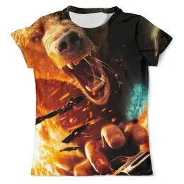 Заказать мужскую футболку в Москве. Футболка с полной запечаткой (мужская) Медведь от Maksim  - готовые дизайны и нанесение принтов.