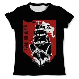 Заказать мужскую футболку в Москве. Футболка с полной запечаткой (мужская) Пиратский корабль от Виктор Гришин - готовые дизайны и нанесение принтов.