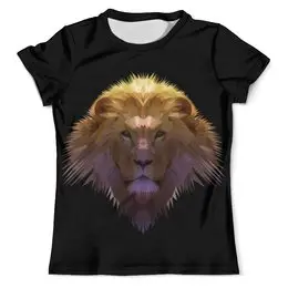 Заказать мужскую футболку в Москве. Футболка с полной запечаткой (мужская) Африканский лев. от lissaart@yandex.ru - готовые дизайны и нанесение принтов.