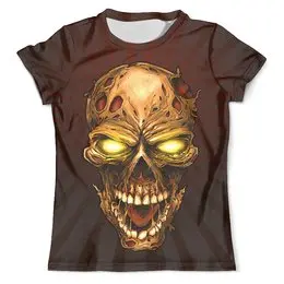 Заказать мужскую футболку в Москве. Футболка с полной запечаткой (мужская) Zombie Skull от balden - готовые дизайны и нанесение принтов.