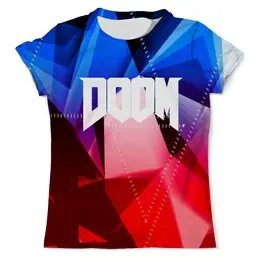 Заказать мужскую футболку в Москве. Футболка с полной запечаткой (мужская) Doom игра от THE_NISE  - готовые дизайны и нанесение принтов.