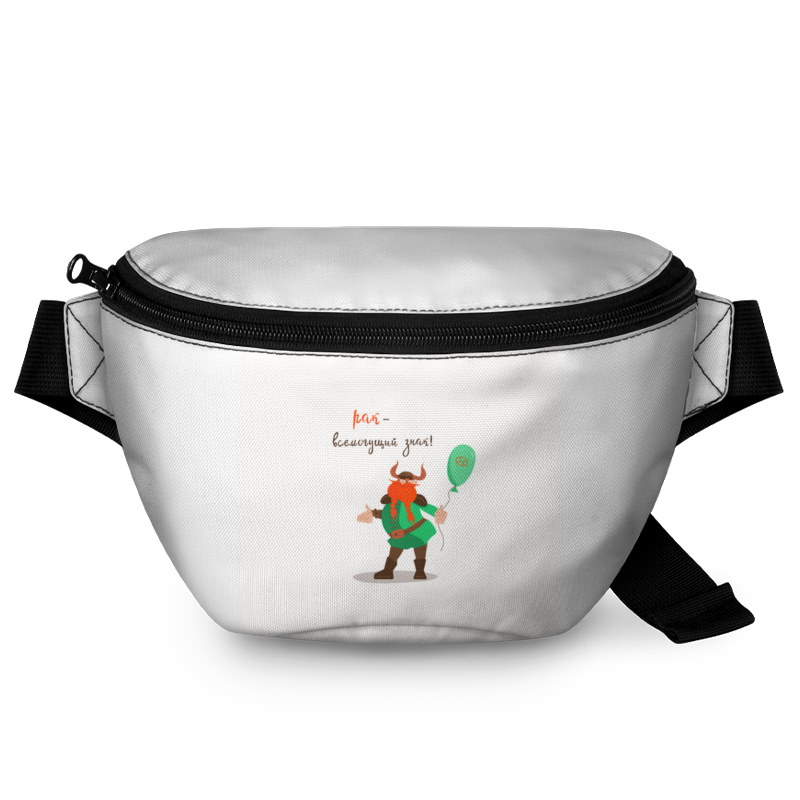 сумка рак знак зодиака зеленое яблоко Printio Поясная сумка 3D Викинг. подарок для рака.