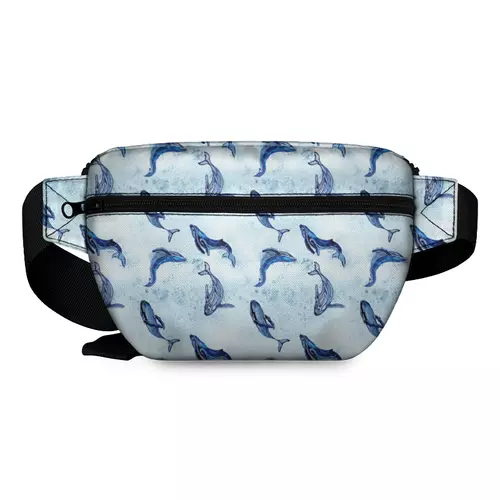 Заказать сумку в Москве. Поясная сумка 3D Танец горбатых китов от Вера Балушкина  - готовые дизайны и нанесение принтов.