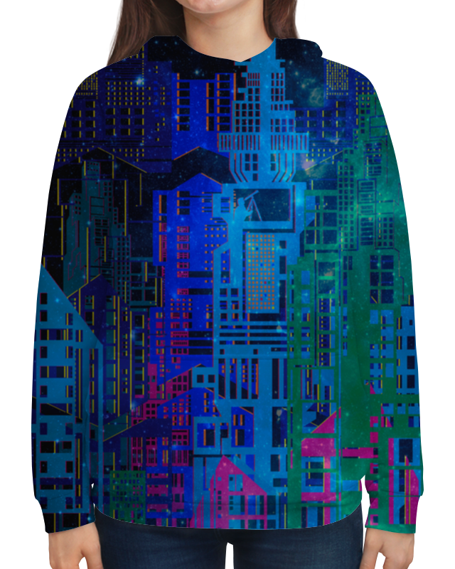 Printio Толстовка с полной запечаткой Космический город printio футболка с полной запечаткой мужская космический город