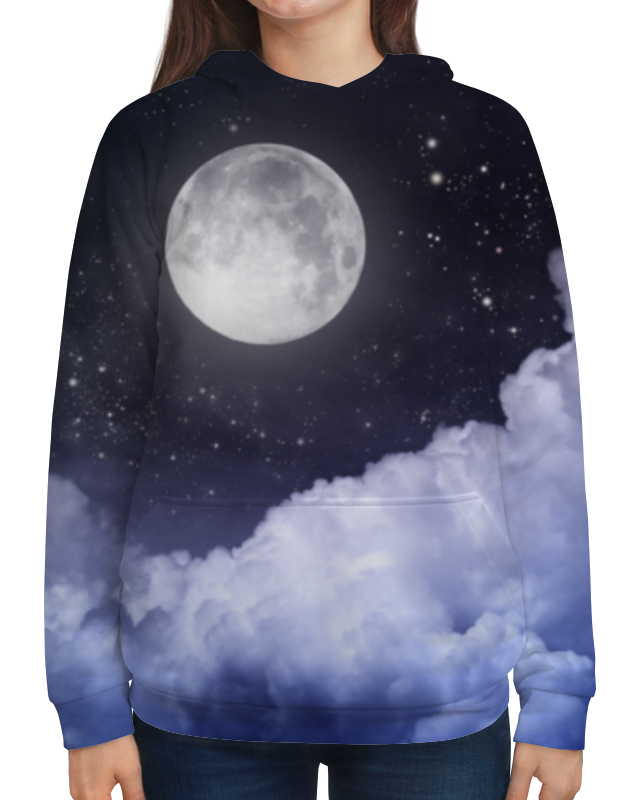 Printio Толстовка с полной запечаткой Ночь и луна printio футболка с полной запечаткой мужская ночь и луна